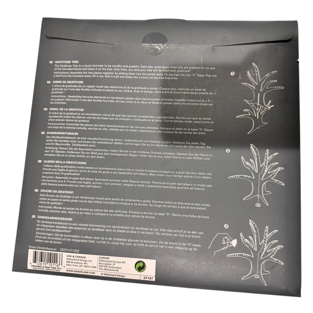 Kikkerland Gratitude Tree Desk Decor Kit 72 Leaves Mindfulness‎ Gift New